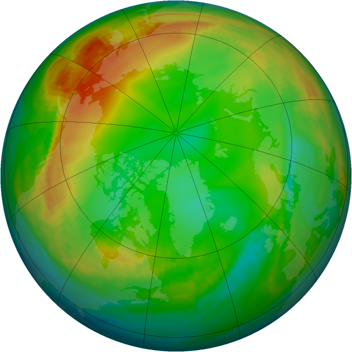 Arctic ozone map for 10 January 1989